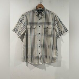 Carhartt Loose Fit Midweight Short-Sleeve Plaid Shirt in Gray Men's Size L